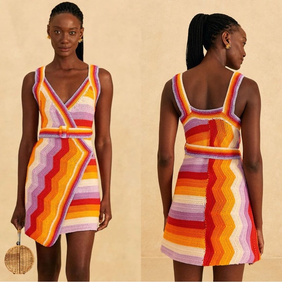 FARM Rio Multicolor Striped Mini Dress - Picture 1 of 7